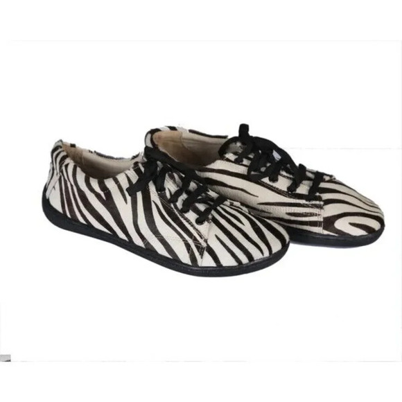 Aintap Womens Zebra SNEAKER Wide Shoes Smooth Leather Handmade US W8-8.5 /39 - Picture 2 of 14